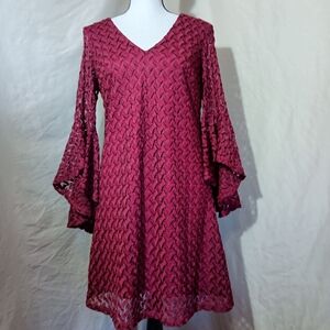 Madison Leigh pullover maroon lace dress size 6